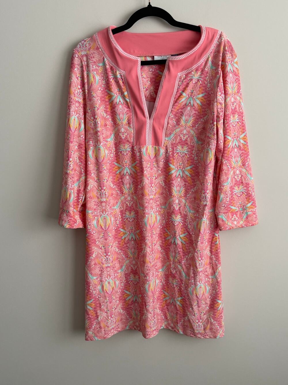 Cabana Life x Talbots Coral Coast Tunic Dress Cover Up Size Large